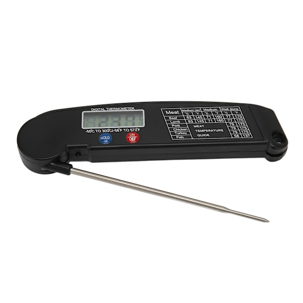 Kötttermometer Multifunktion Snabbavläsning Digital BBQ Kötttermometer för Kök Matlagning Grill BBQ Svart