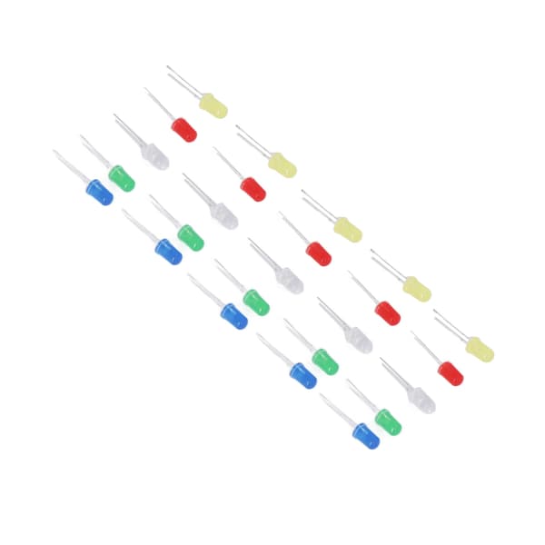 1000 stk. LED-lysdiode-sortimentssæt Pære Lampekomponenter Runde 5 farver 5 mm