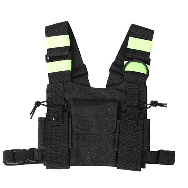 Gult reflekterande band Bröstsele Front Pack Påse case för UV-5R/82/9R/XR