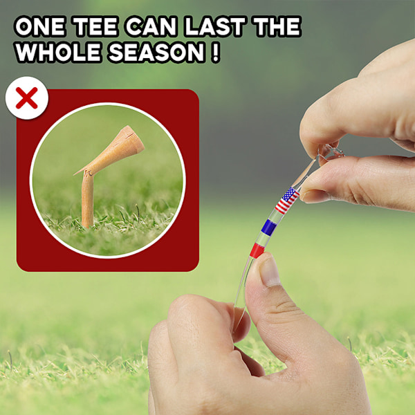 Golf tee kopp transparent utskrift flagg PC golf tee färgglad flagg tee