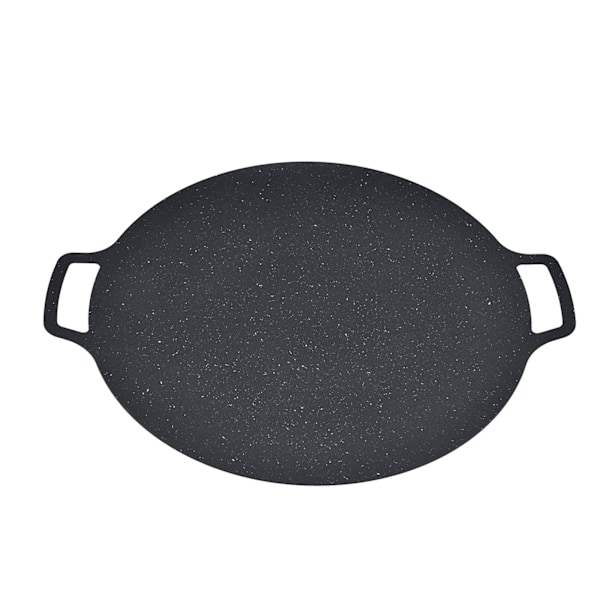 Koreansk BBQ Grill Pan Järn Non-stick Värmebeständig Rund Grillbricka för Fläskmagepannkakor 30cm/11.81in