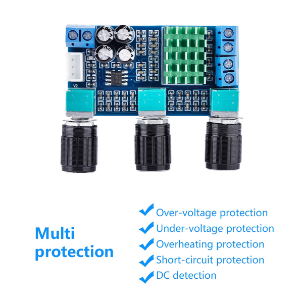 TPA3116D2 DC 12V-24V 80W * 2 Digital Audio Amplifier Board Diskant Volume Bas Audio Amp Module