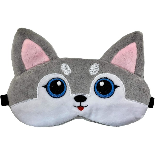 Husky Animal Sleep Mask - Justerbar stropp, perfekt for å sove