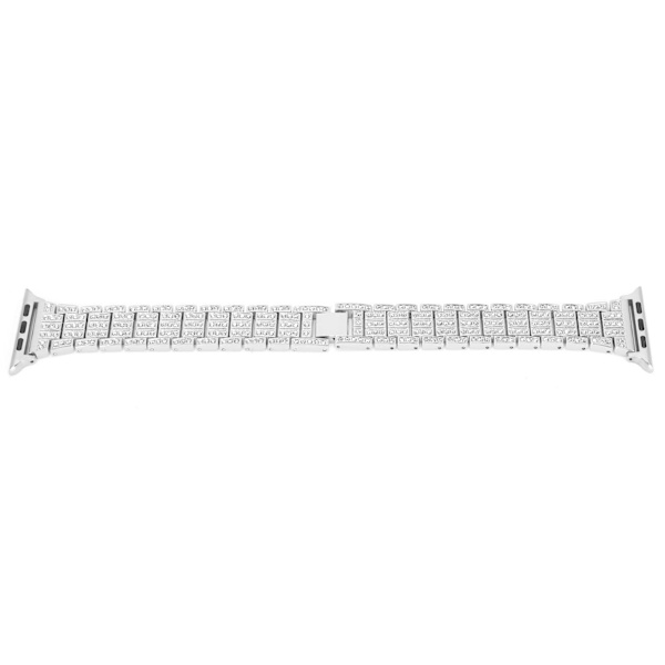 Metallurrem 5-rader rhinestones-pigger erstatningsklokkerem Passer for IOS-klokke 42 mm / 44 mm sølv