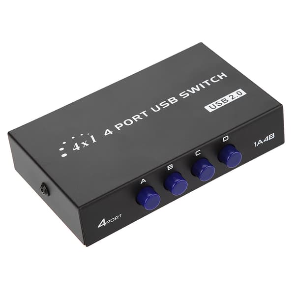 2/4 Port USB 2.0 Manuel Delings Switch Switcher Boks til PC Printer Scanner (4 Port)