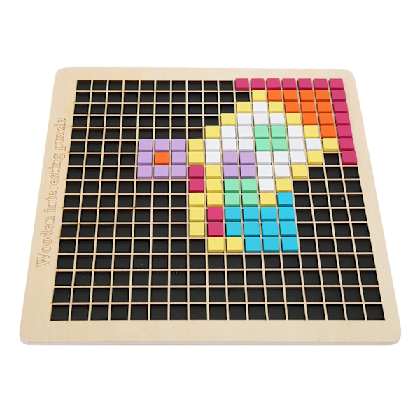 Barn trä mönster block som styrelse geometriska matchande spel Blocks set pussel leksak