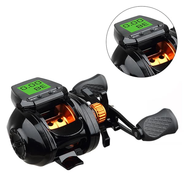 Fiskespöle med Digital Display, Dubbelbroms, Lättvikts, Explosionssäker Tråd, Baitcasting Spöle, Guld