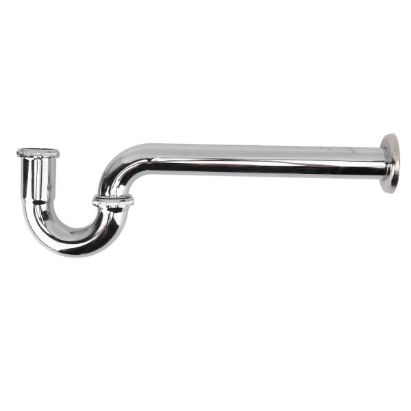 Messing håndvask afløbssæt sølv slick finish ingen aldring badeværelse håndvask afløbsrør udskiftning G1‑1/4in