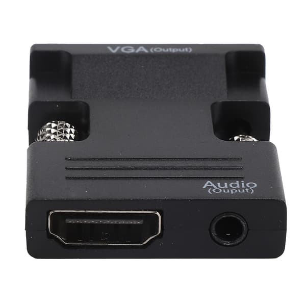 HDMI til VGA Konverter Hun til Han Adapter med Lydkabel Sort