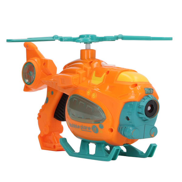 Helikopterformad bubbelblåsande leksak med ljud, ljus och batteridriven automatisk bubbelmaskin, orange