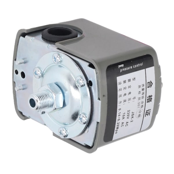 Vedenpainekytkin, säädettävä painekytkin 1/4 tuuman NPT-ulkokierteellä AC220V 10A
