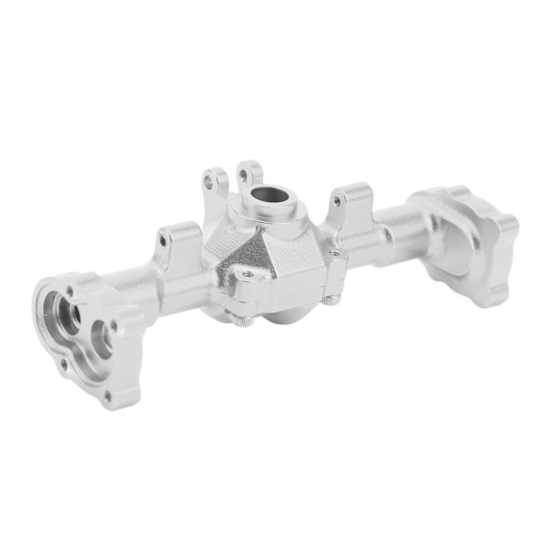 CNC-taka-akselin kotelo FMS:lle FCX24 1/24 RC-autolle - Korottaa ja leveämmän taka-akselin kotelon messinkihammaspyörän kannella ja ruuveilla (hopea)