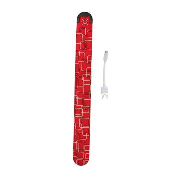 LED-säkerhetsarmband med USB-laddning, 3 justerbara nivåer, armband för utomhuslöpning på natten, röd