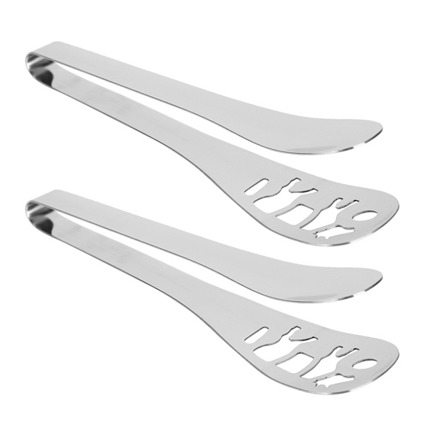 2 stk. madpincet i rustfrit 304 rustfrit stål steak BBQ bageklemme