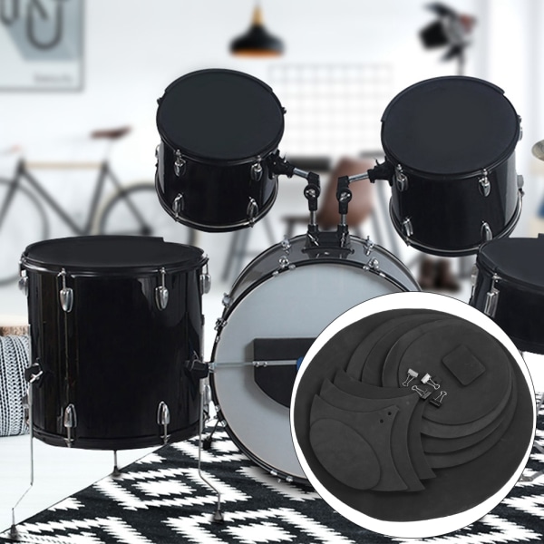14 st Drum Practice Pad EBR Material Drum Mute Practicing Pad för spelare