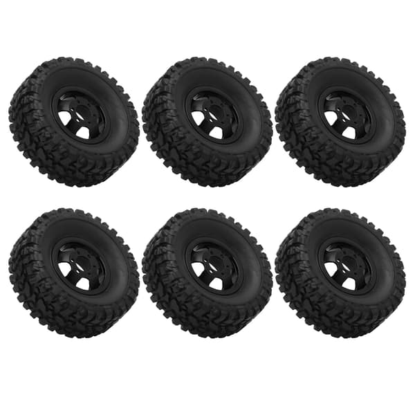RC Gummidæk med aluminiumslegeringsfælg til WPL C14 C24 C34 C44 B14 B24 B16 B36 4WD Bilmodel Sort