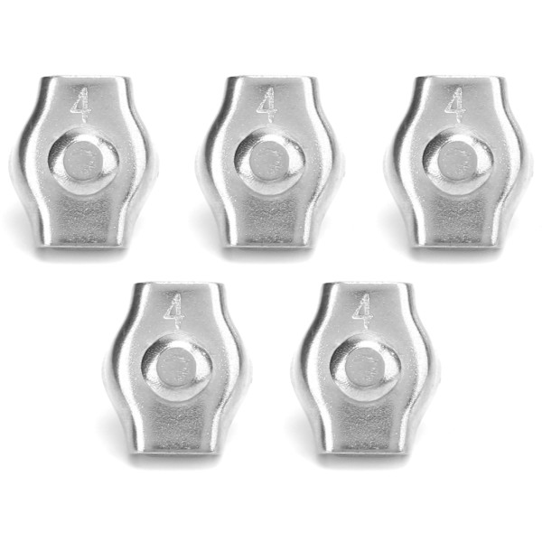 5 st repklämma Simplex rostfritt stål Fixeringsklämma för marin hårdvara för lyftmaskiner 4 mm/0,16 tum