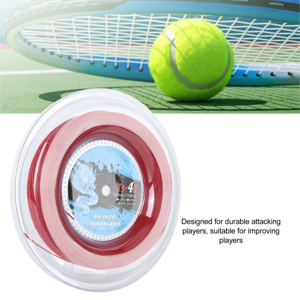 TS 4G 200 m rulle tennissnöre Line polyester tennis sträng rulle för gym sport utomhus röd 1,25 mm