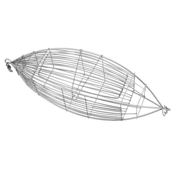 Fiskekrog i rustfrit stål, lokkekurv, karpefiskefælde, kurvefoderholder til rejer, krabber, fisk, agn XXL