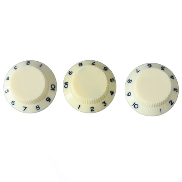 3PCS Potentiometer Vridknappar Ton Volymkontrollknapp Ersättning för Elgitarr Bas Elfenbensknapp Svart Text