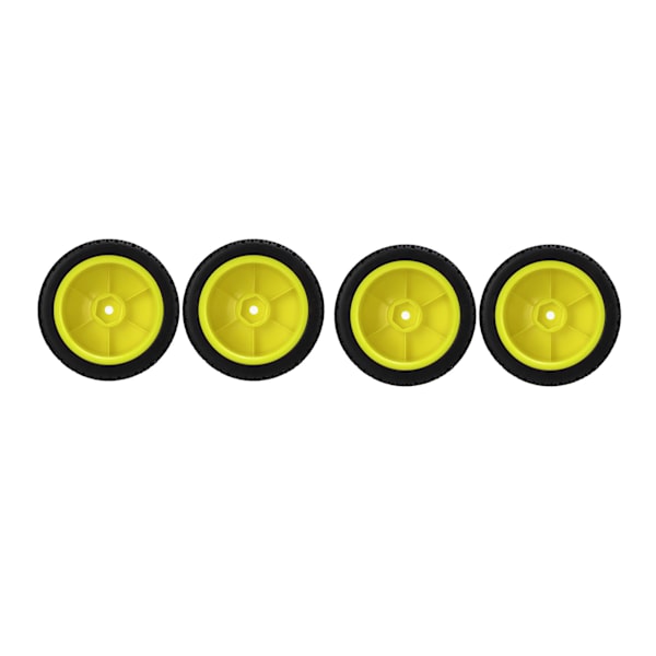 4st 1/10 RC Däck Set Gummi Stark buffrande Hög slitstyrka Slitstarka hjul Set för 1/10 platt sportbil Gul