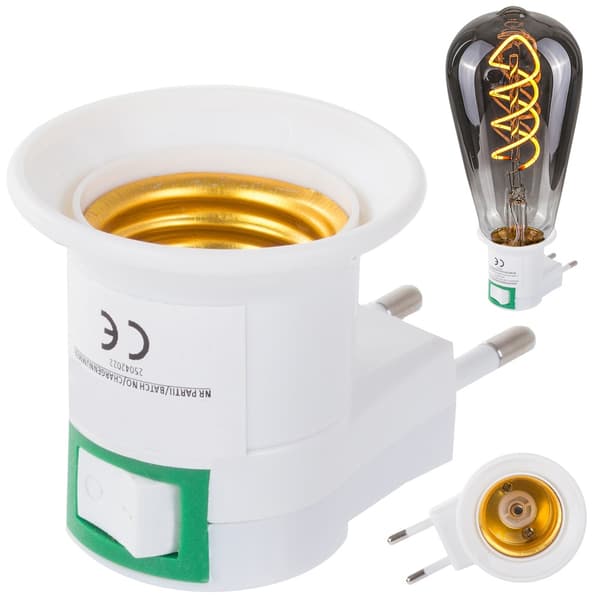 Pistorasiasovitin hehkulampulle - E27 20