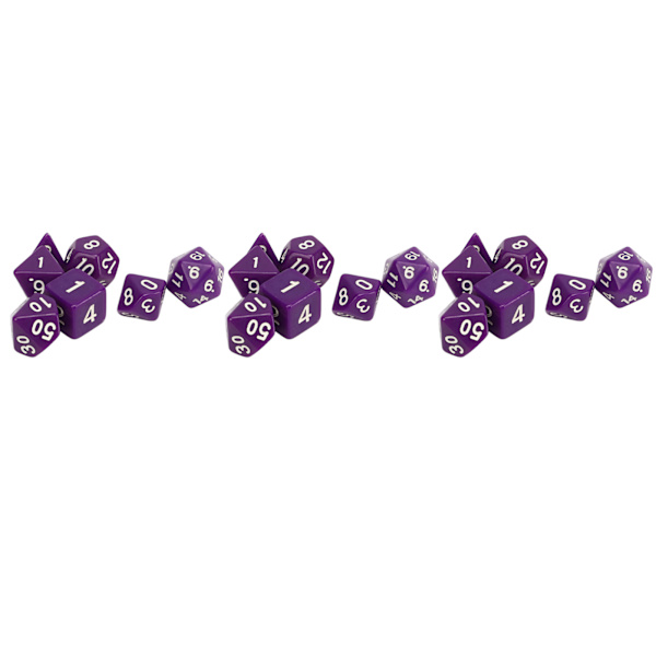 21st multi set Vattentätt Säkert Praktiskt Pussel Bordsspel Polyhedral Tärningssats Lila
