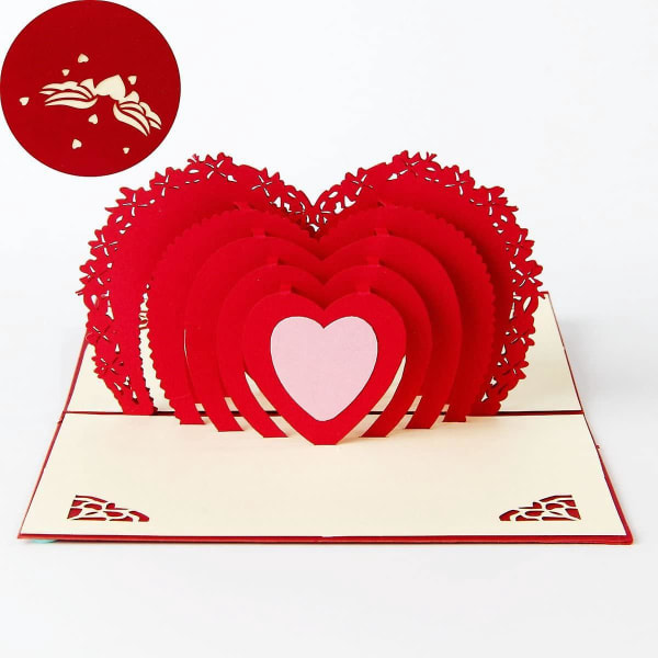 3D Pop Up lykønskningskort til Valentinsdag, fødselsdag, jubilæumsgave - Ideel til forældre, venner og elskere