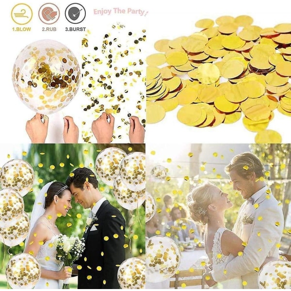 60 stykker gullballonger for bryllups-, bursdags- og festdekorasjoner