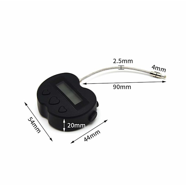 LCD-display tidslås multifunktion elektronisk timer, USB-genopladelig timer hængelås