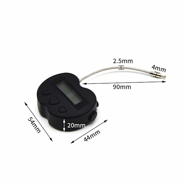 LCD-näyttöajastin monitoiminen elektroninen ajastin, USB-ladattava ajastin riippulukko