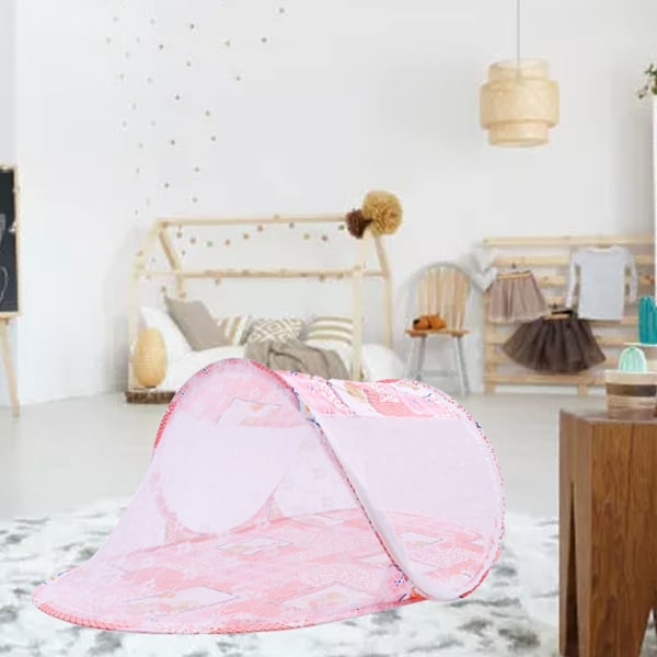 Baby seng nettpiggfolding pustende glidelås lukking gratis installasjon spedbarn seng mesh netting rosa