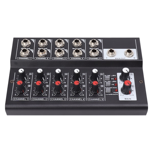 MIX5210 Lydmixer Digital Mixer 10-kanals kompakt studiemixer Keyboards Mixer til hjemmestudieoptagelse 100‑240V EU-stik