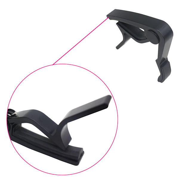 Hurtigt skiftende legeret trigger clamp key capo til 6-strenget folkeguitar (sort)