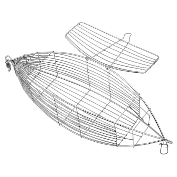 Fiskekrog i rustfrit stål, lokkekurv, karpefiskefælde, kurvefoderholder til rejer, krabber, fisk, agn XXL