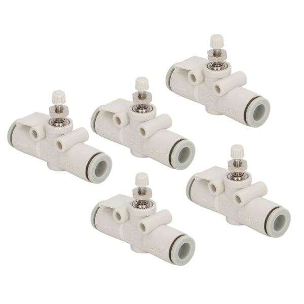 5 stk. rørspjældventil trykbestandig PVC In Line lige luftstrømsreguleringsfitting til 6 mm OD-rør