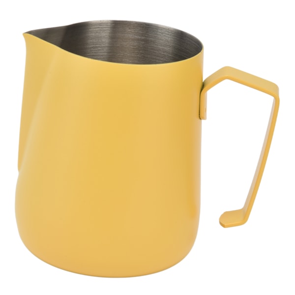 Mjölkskummare Pitcher Tjockare Skummare Kopp 450ml med Spetsig Pip för Kaffemaskin CafeGul