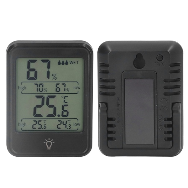 Digital termometer hygrometer professionell elektronisk fuktighetstemperaturmätare med LCD-display för inomhus utomhus