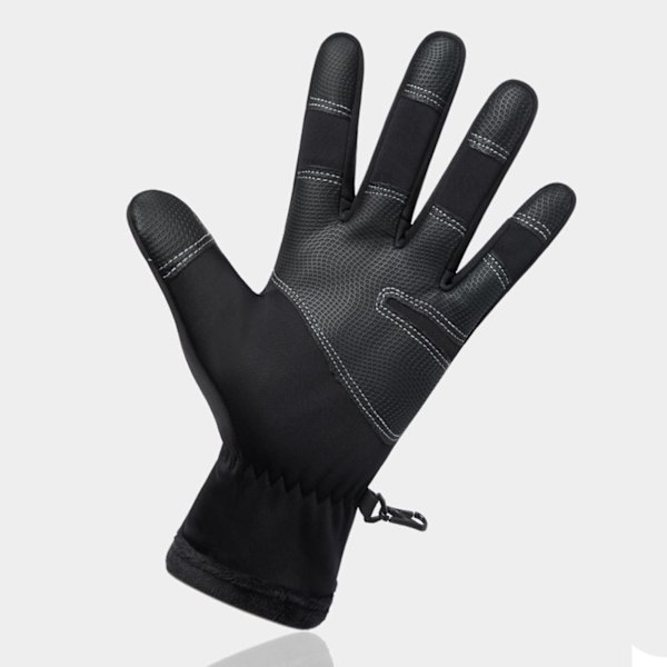 1 Par Vandtætte Vintervarme Handsker Vindtætte Touchscreen Termiske Handsker Mænd Kvinder Lynlåsede Fuldfingrede Cykelhandsker XL