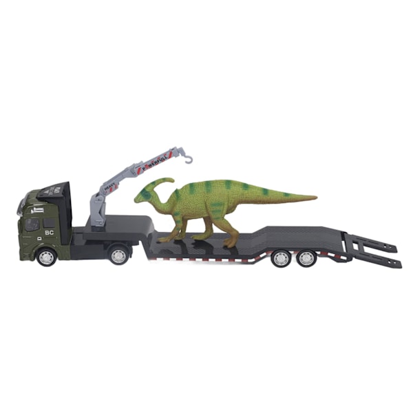 1:50 Dinosaur Transport Trailer Høj simulering Legering Dinosaur Truck Carrier Legetøj til børn Drenge Parasaurolophus