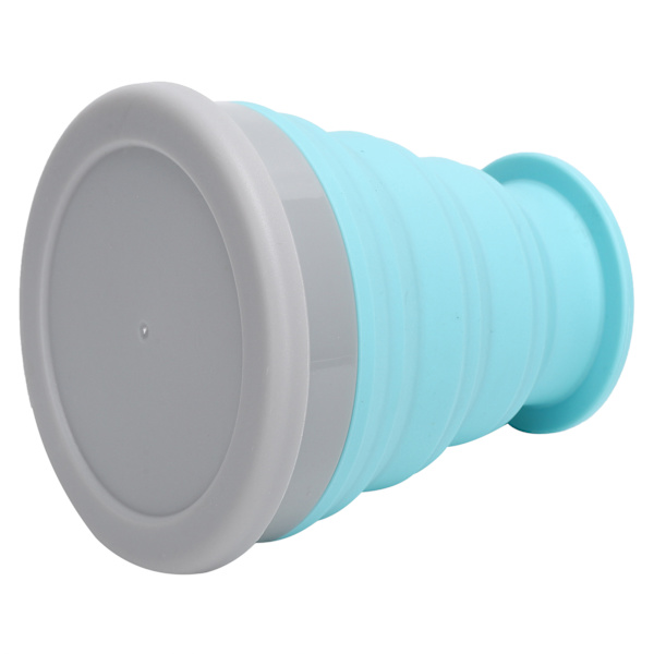 Hopfällbar Vattenflaska Silikon Retractable Mug Multifunktionell Mugg för Resor UtomhussporterBlå