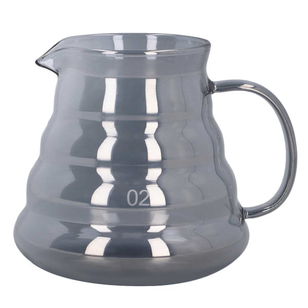 Elektropläterad grå kaffekanna i hög borosilikatglas, handkaffeserveringskanna för hem och butik, 500 ml
