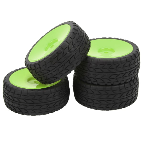 4 kpl RC Renkaat Luistonesto Kulutusta Kaukosäätimellä Auton Kumipyörän renkaat Set 1/10 RC Sports Car Green