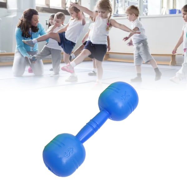 Plastmanualer for barn, trygge, interessante treningsvekter, treningsutstyr for barn, sportleke for barnehage, blå