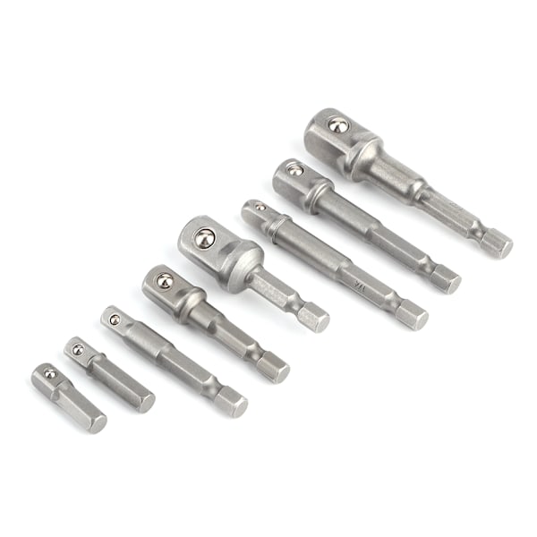 8 stk. Sokkeladapter Sæt Driver Hex Skaft Impact Bor Bits Forlængelsesstang 1/4 tommer 3/8 tommer 1/2 tommer