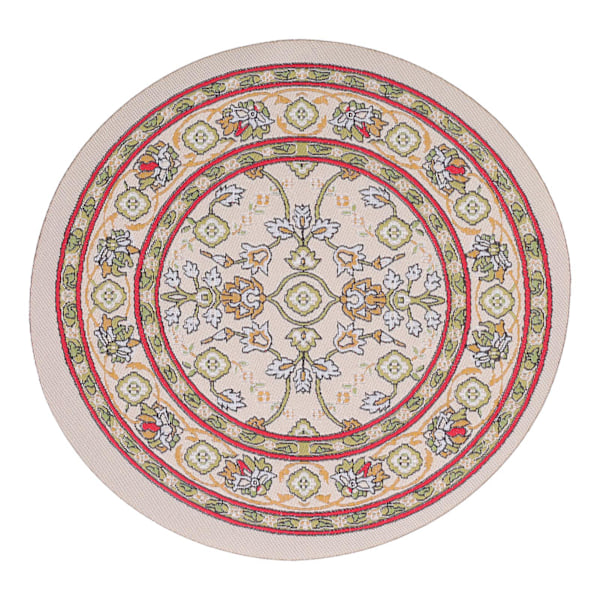 1:12 Dukkehustrundt Teppe 6,2 tommer i diameter Utsøkt Vintage Miniatyrvevd Teppe for Dukkehustdekorasjon C01 Liten Blomst
