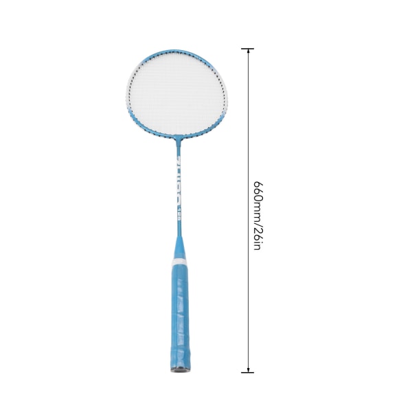 Badmintonracket 2 spelare Superlätt Mindre luftmotstånd Robust Medium Rod Smycken Blå Set