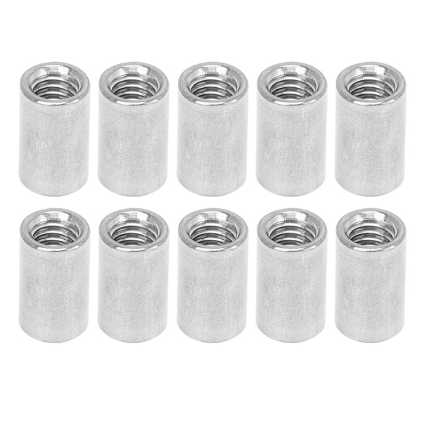 10 st kopplingmutter rund stångkontakt 304 rostfritt stål hon gänga M12x1.75 16 L35mm