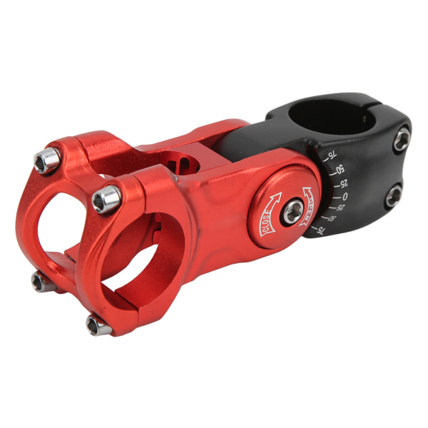 Justerbar sykkel med hulstamme CNC-bearbeiding sykkelstyreforlenger for terrengsykkel rød og svart 31,8x90 mm