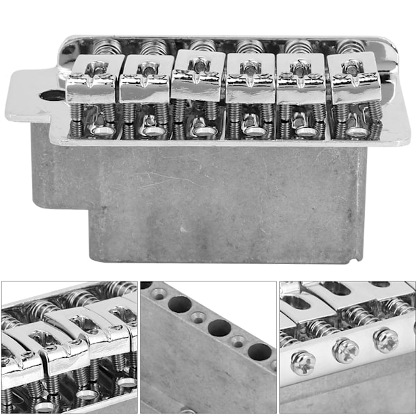 Tremolo-bro for elektrisk gitar for gitar i Stratocaster-stil med sal (sølv)